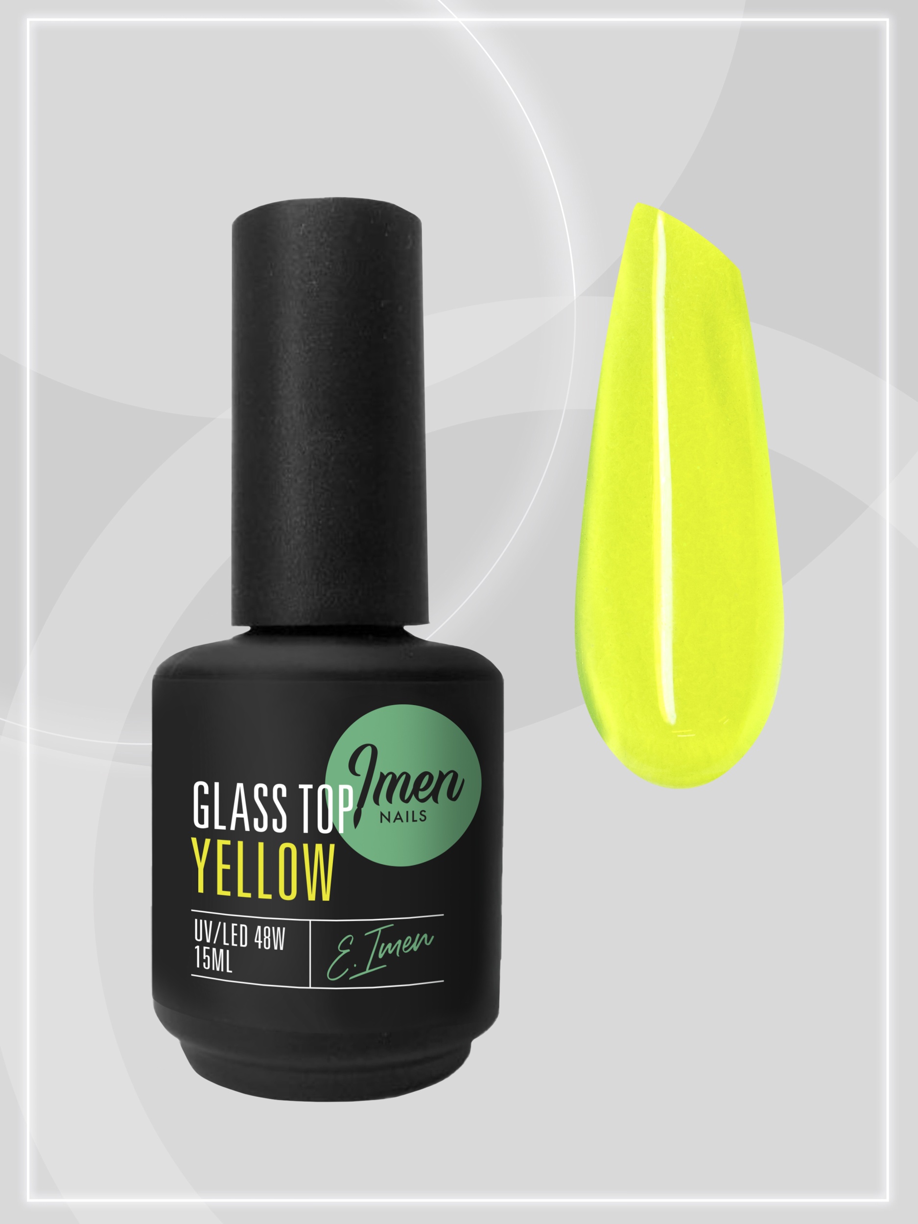 Top Glass Yellow (топ витражный без липкого слоя, желтый) Imen, 15мл