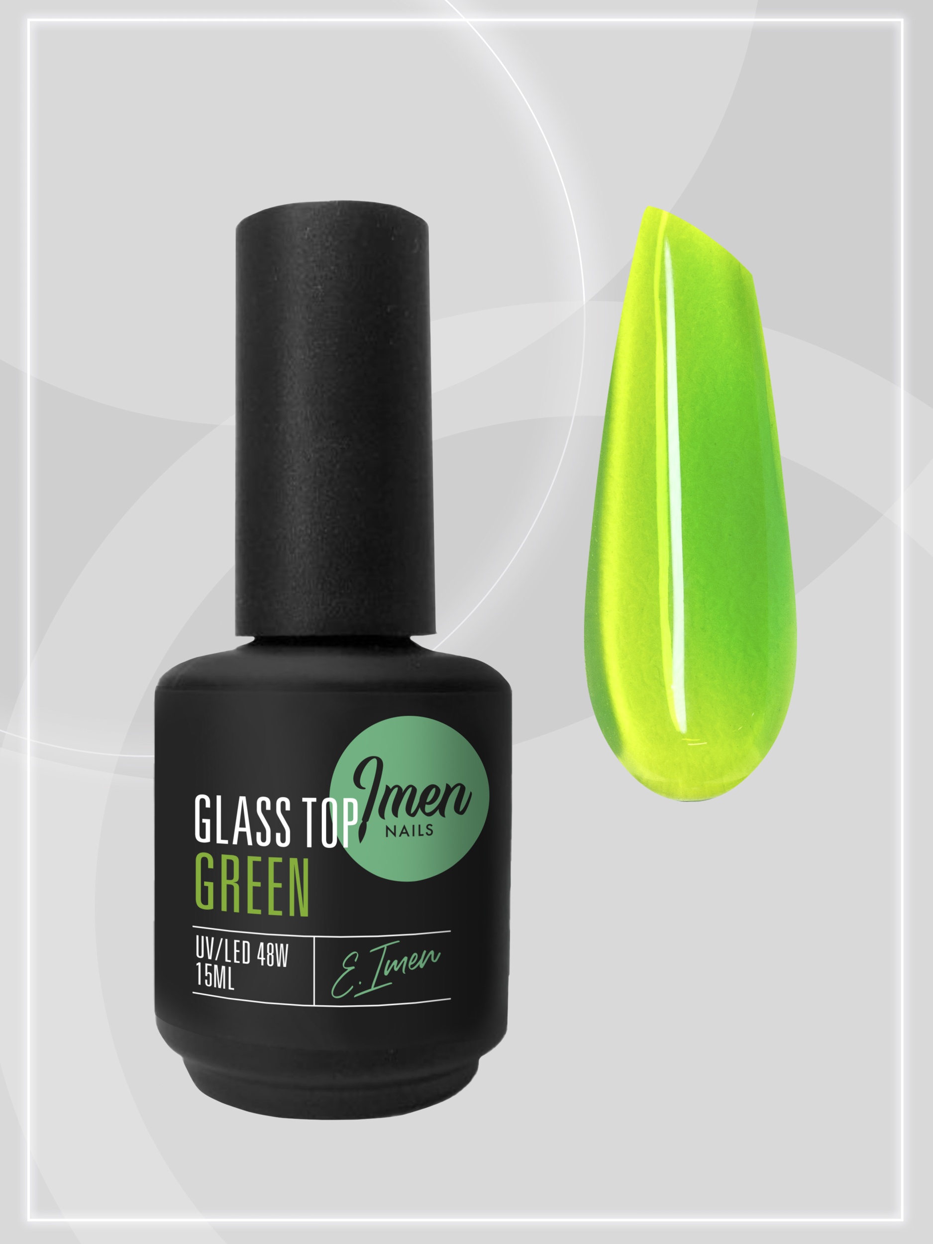 Top Glass Green (топ витражный без липкого слоя, зеленый) Imen, 15мл