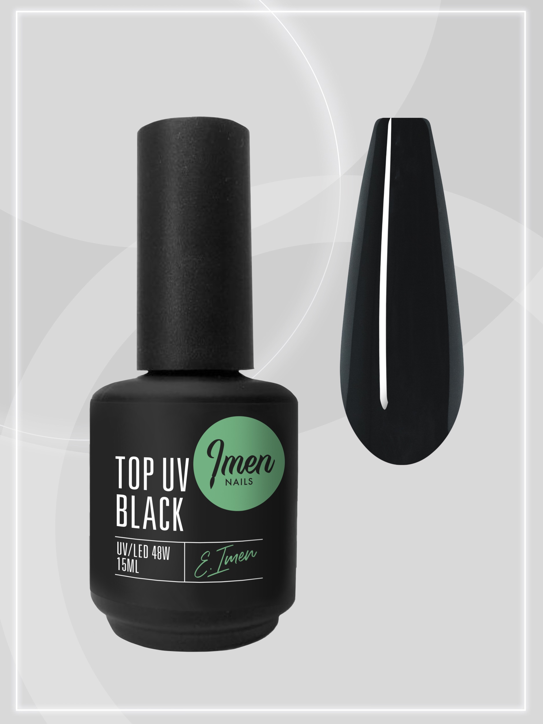 Top Color Black (топ без липкого слоя, черный) Imen, 15мл